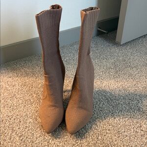 JustFab Brown Heeled Boots